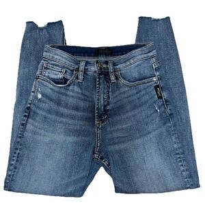 Silver Jeans Women's Mid Rise Valley Skinny Crop Blue Jeans‎ Size 25